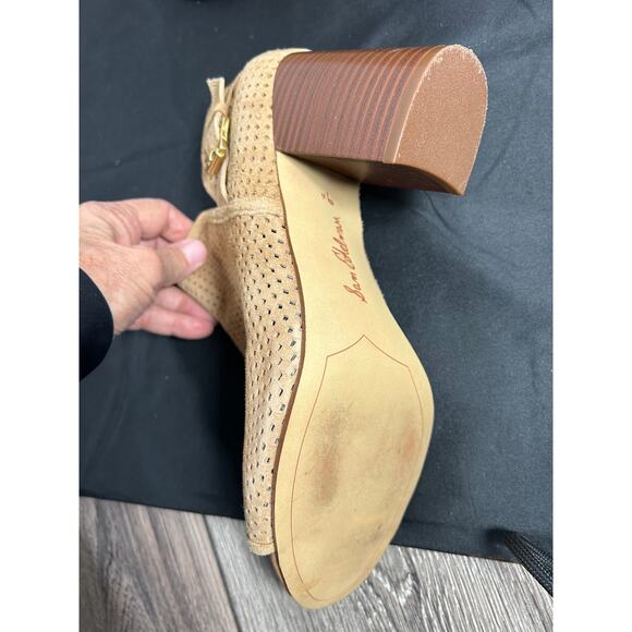 Sam Edelman  Easton Brown Suede peep toe Booties Size 9.5 - Picture 8 of 8